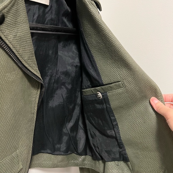 Acne Cropped Moto Leather Jacket Size 36 Small - Picture 6 of 6